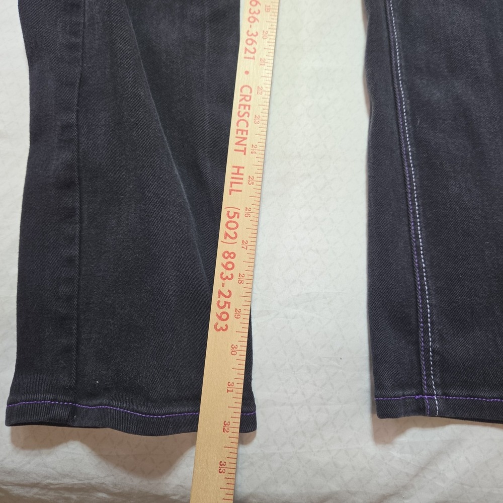 Vintage ROCAWEAR Jeans Dark Blue Size 18 Streetwear Y2K Purple Stitch - Picture 7 of 13